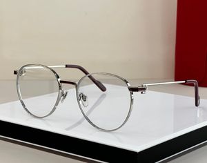 Silver Metal Round Glasses Eyeglasses Frame Optical Eyewear Eyewear Men Fashion Sunglasses Frames with Box