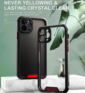 Pansarkontrast Färg Transparens Militära stötbeständiga telefonfodral för iPhone 14 13 12 Mini 11 Pro Max 6 7 8 Plus XR XS X Premium Kvalitet Clear Cellphone Back Cover