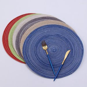 Table Mats Nordic Cotton Round Mat Western Woven Placemat 11 Cm Manually Anti Slip Soup Plate Bowl Cup Heat Insulation Kitchen Pad