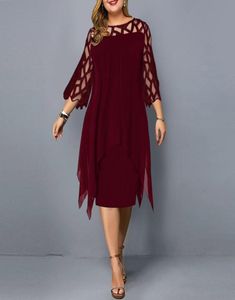 Casual Dresses Women Summer Dress Elegant Mesh Evening Party Wine Red Women039s Clothing 2021 Wedding Club Outfits7226211