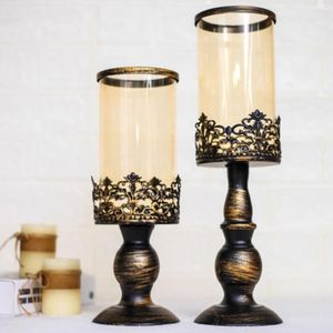 Candle Holders Candlestick Cup European Ornament Wrought Iron Holder Metal Living Room Desktop Decoration Christmas