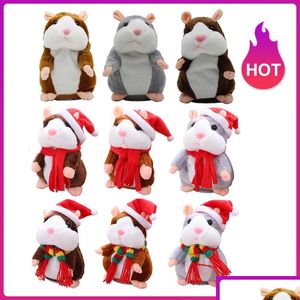 Elektronik Peluş Oyuncaklar 2023 Noel Hediyesi Elektrikli İlginçtir Hamster Plushdolls Yürüyüş Kayıtları Tekrar Eğitim Voic Dhzue