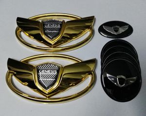 7pcs Goldn Wing Araba Amblem Rozeti Hyundai Genesis Coupe için 3D Çıkartma 20112015 Araba Emblems6082128