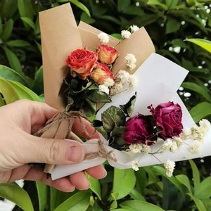 Dekorativa blommor vintage naturliga mini torkade blomma rose liten bukett avancerad kreativ presentf￶rpackning dekoration semester valentins dag