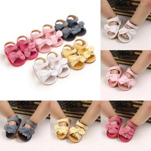 First Walkers Born Baby Shoes Girls Fashion Canvas Bow Knot Sandali Summer Soft Rubber Sole Antiscivolo Toddler Walker Walking Sho