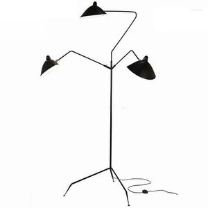 Stehlampen Industrie Loft Eisen minimalistische schwarze Lampe drei Licht Swing Arm für Foyer Esszimmer Schlafzimmer