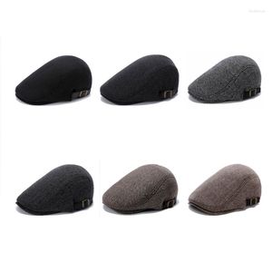 Berets Adjustable Sboy Hats For Men Flat Mens Irish Cabbie Gatsby Tweed Ivy Driving Hunting Hat Soft Warm Wool Blends