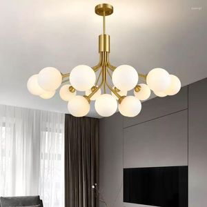 Ljuskronor modern lyx ljuskrona guld glaslampa skugga belysning nordisk romantisk led italiensk designbubbla