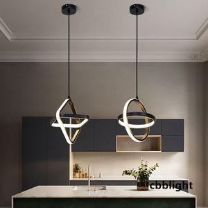 Ny design modern pendelljus minimalistisk svart vit ram led hängande lampa för vardagsrum sovrum matsal dekoration ljuskrona lrg019