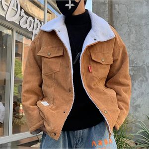 QNPQYX New Men Autumn Winter Thicken Warm slim fit Corduroy Jackets Men's Outwear Hip Hop Coat Male Teen Casual Jacket Colorful