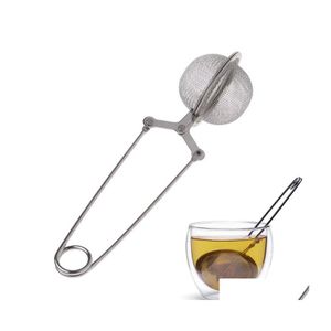 TEA Silers Infuser Rostfritt st￥l Sphere Mesh Sile Coffee Herb Spice Filter Diffuser Handle Ball Kitchen Tool WVT1007 Drop D DHNLP