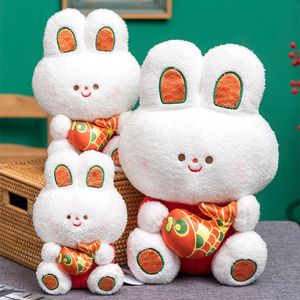 2023 Capodanno Tang Suit stile cinese coniglio peluche morbido coniglietto tenere pesce farcito collezione di bambole regalo di Natale per bambini