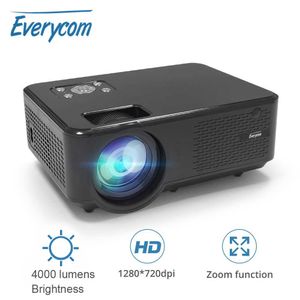 Проекторы Everycom M8 LED Video Mini Projector HD 720p Portable Option Android Wi -Fi Bluetooth Beamer Support FHD1080P Кинематография T221216