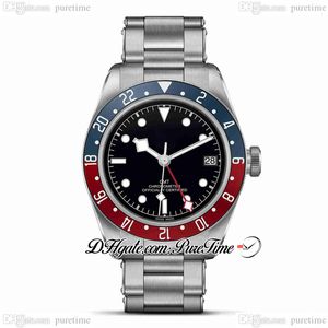 79830 GMT A21J automatyczny męski zegarek 40mm Pepsi czerwony niebieski Bezel czarna tarcza bransoleta ze stali nierdzewnej plamy zegarki PTTD Puretime B76