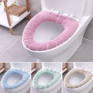 Comfortable Velvet Bathroom Toilet Seat Cover Winter Toilet Case Washable Closestool Mat Seat Cases Lid Cover