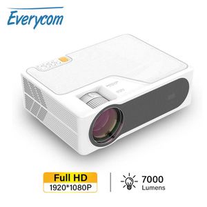 Projektory Everycom YG625 Projektor LED LCD Native 1080p 7000 Lumens Wsparcie Bluetooth Full HD USB Video 4K Beamer dla kina domowego teatru T221216