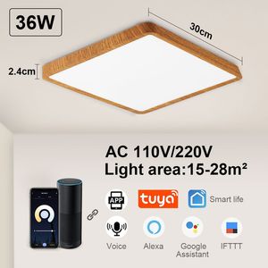LED Tavan Işıkları Lamba Alexa App Sesli Uzaktan Kumanda Meydanı Ev Yatak Odası Oturma Odası Mutfak Parlaklığı