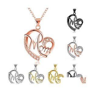 Pendant Necklaces Selling Sier Gold Plated Mom Necklace Womens Two Tone Chain Jewelry Mothers Day Gifts 45Cm Drop Delivery Pendants Otmbc