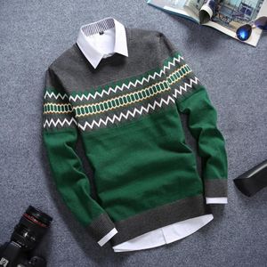 Męskie swetry Stylowe męska ekipa ekipy szyi retro wiatroodporna moda wzór temperament pullover mężczyźni do codziennego noszenia