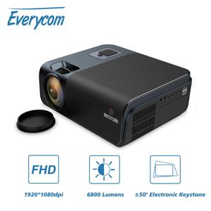 프로젝터 Everycom R15 Native 1080p 비디오 프로젝터 5G WiFi 옵션 Full HD 6800 Lumens FHD Bluetooth 키스톤 영화 Beamer Cinema T221216