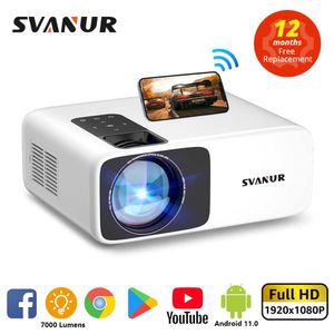 Proiettori SVANUR Proiettore Full HD Nativo 1080P 2K 4K Video LED Proiettore portatile S-445A Mini WiFi Android Home Theater Beamer Proyector T221216