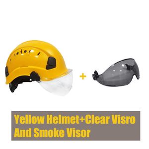 DARLINGWELL Construction Safety Helmet With 2Pcs Visor Smoke And Clear CE Hard Hat ANSI Industrial Work Head Protection Rescue