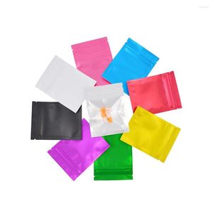 Storage Bags 100Pcs Matte Mylar Foil Clear Plastic Self Seal Bag Tear Notch Resealable Food Pouches For Candy Snack Tea Bean