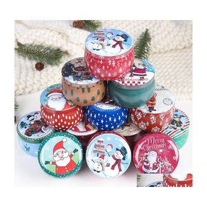 Decora￧￵es de Natal Tinplate Candy Can Caixa de Armazenamento de Presente Biscoito Jar Big Belly Xmas Droga de Casamento Home Garden Festive Dh4ap