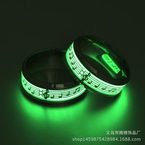 Stainless Steel luminous Music Dragon Ring New Fashion Aesthetic Finger Jewelry Pop Punk Accessories Party Birthday Gifts for Couple Lovers Men Women Wholesale