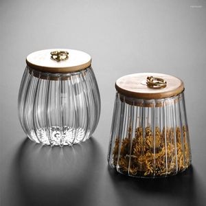 Storage Bottles 750ml Wood Lid Glass Airtight Canister Kitchen Food Container Grains Tea Can Coffee Beans Candy Jars Arrival