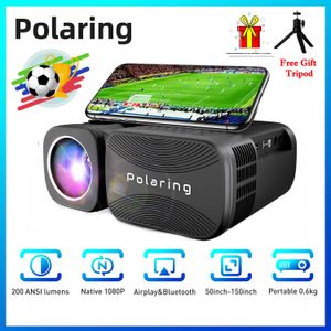 Проекторы Polaring A1 Pro Native 1080p Digital Project Video Projetor 2.4 5G Wi -Fi 6000 Lumens 250ansi Cinema Home Game Proyector T221216