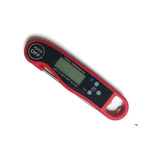 Thermometer Lebensmittelthermometer Wasserdicht Digital Küche Fleisch Wasser Milch Kochen Klappsonde BBQ Backen Elektronischer Ofen Kalibrierung Dhvi9