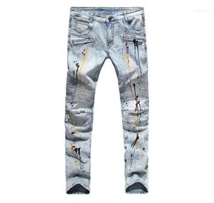 Whole Men Biker Jeans Design Fashion For Hip Hop Strech plisado Europa y el comercio extranjero de los Estados Unidos extranjero17130124