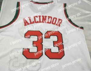 Baskettr￶jor anpassade retro alcindor #33 basket tr￶ja m￤ns alla s￶mda vita alla storlekar 2xs-5xl namn eller nummer toppkvalitet