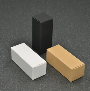 Caixa de papel Kraft preto em branco em branco para garrafa de garrafa girassal de válvula de presente de festa de festa 100pcs 10ml/20ml/30ml/50ml/100ml