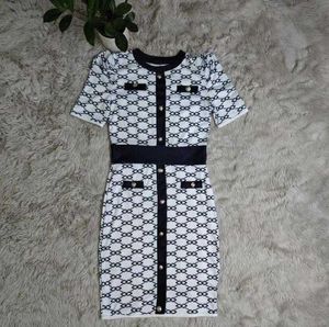 Casual Dresses designer Women Classic 2022GG NEW Dress Fashion Letter Pattern Summer Short Sleeve High Quality Womens Clothing HN6V