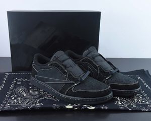 Black Phantom X Travis Scotts Basketball Shoes 1s Jumpman 1 Low OG 2022 Release outdoor Sneaker Leisure Sports Shoe
