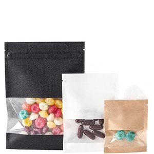 7x10cm Carta Kraft Foglio di alluminio Sacchetti di imballaggio richiudibili Food Grade Grocery Zipper Lock Mylar Craft Storage Pouches