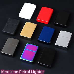 Creative Metal Retro Gasoline Lighter Kerosene Oil Cigarette Ligher Refill Smoking Gift Men Windproof Classic DIY Lighter Custom Machine