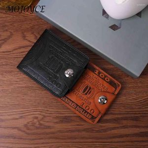 Wallets Fashion Men PU Leather Printing Bifold Wallet Vintage Mini Purse Money Bag Clutch Card Holder Holiday Gifts