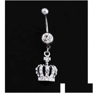 Połączenie Bell Bell Pierścienie Nowy moda Crown Charm Rhinestone Rining Jewelry Belly Pierścień Body 263 Q2 Drop dostarczenie dhkjk