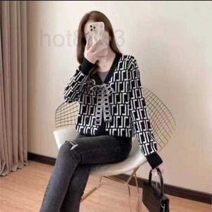 Women's Sweaters designer Sweater Autumn Round neck striped fashion Long Sleeve Women High End Jacquard Cardigan knitting Coats 2022F WHZH