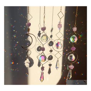 Andra heminredning Prism Suncatcher Hanging Window Crystals Rainbow Light Catcher Crystal Sun 50mm Summer Gift Octagon Beads Drop Deli DH1RP