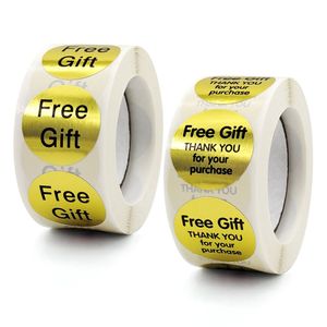 500pcs 1 pollice regali gratuiti adesivi adesivi di carta oro cerchio rotante vacanza artigianato sigillo stampato etichette di imballaggio autosigillanti