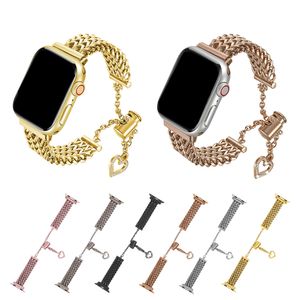 Stainless Steel Bracelet Strap For Apple Watch band 42mm 49mm 44mm 41mm 40mm 38mm Replaceable Chain Wristbands Iwatch band 8 Ultra 7 6 5 4 3 Series Accessories