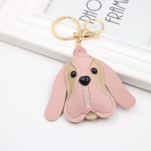 Beagle Dogs Keychain Hayvan Çantası Pu Aksesuarları Küçük Kolye Uzun Kulak Köpek Deri Deri Ana Zincir