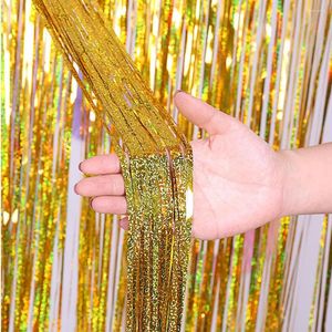 Party Decoration Po Booth Tinsel Adult Anniversary Backdrop Curtains Door Shimmer Bachelor Wedding Birthday Foil Wall Decor Fringe