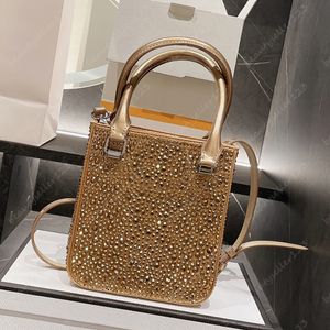 Omuz Çantaları Tasarımcı Büyüleyici Rhinestone Tote Çanta Hangbag Totes Crossbody Cüzdan Deri Üst Çanta Parlatıcı Akşam Pochette Party 5 Renkler Flap