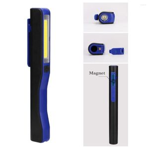 Flashlights Torches 1 COB LED Work Light Strong Magnetic Rotation Hook Pen 2 Modes Mini Lamp Torch Camping Working