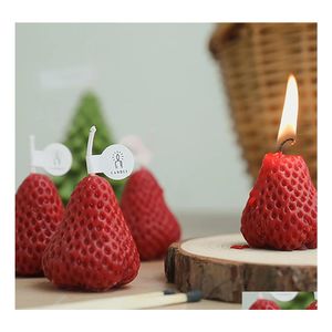 Свечи 1pc/4pcs stberry decorative ароматические соевые восковые свечи на день рождения свадебный инвентарь Оптовая доставка Достав